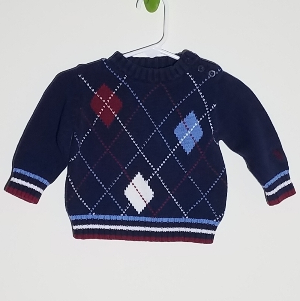 U.S. Polo Assn. Argyle Knit Sweater 3-6m